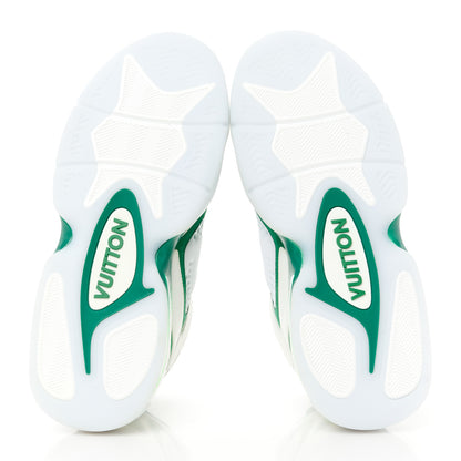 Louis Vuitton Calfskin Mens LV Trainer 2 Sneaker 7.5 White Green 5 of 9