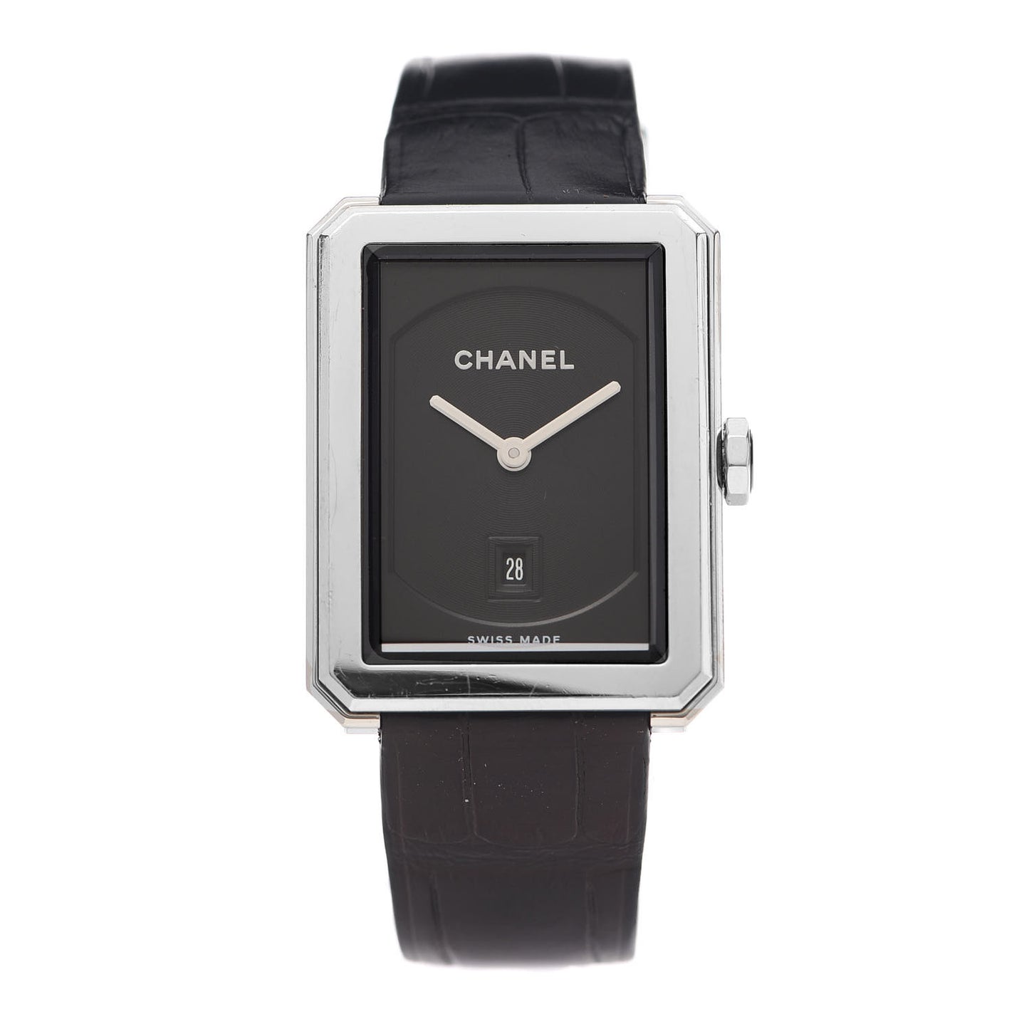 Stainless Steel Alligator 26mm Boy-Friend Quartz Watch Black