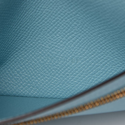 Hermes Epsom Bearn Gusset Wallet Bleu Atoll 7 of 8