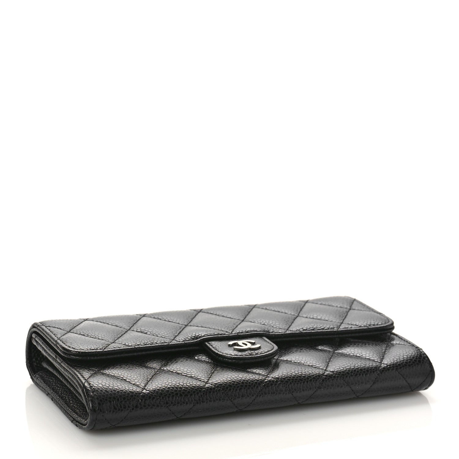 Chanel Caviar Quilted Long Flap Wallet Black 4 of 9