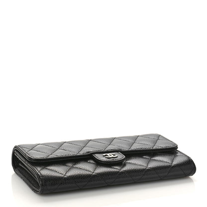 Chanel Caviar Quilted Long Flap Wallet Black 4 of 9
