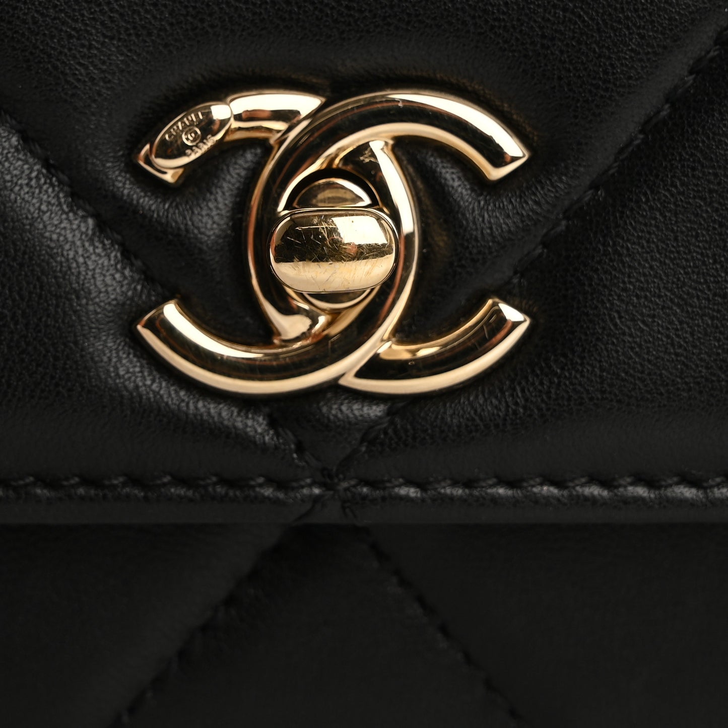 Lambskin Quilted Trendy CC Wallet On Chain WOC Black