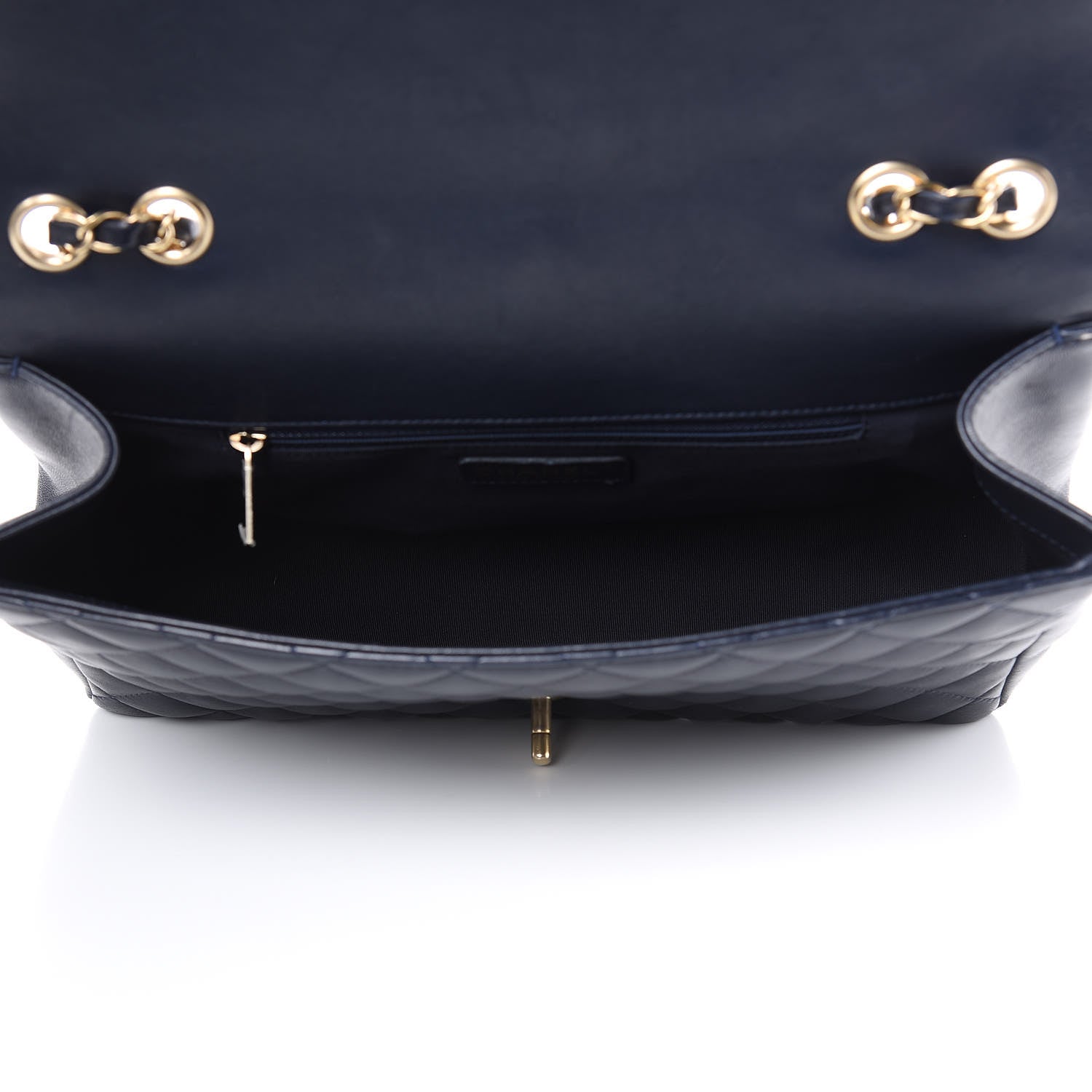Chanel Lambskin Quilted Jumbo Mademoiselle Chic Flap Navy 5 of 16