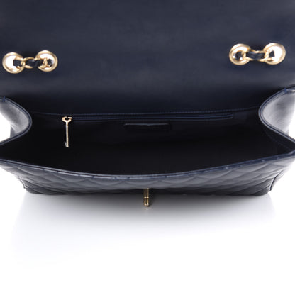 Chanel Lambskin Quilted Jumbo Mademoiselle Chic Flap Navy 5 of 16