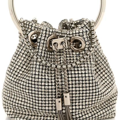 Jimmy Choo Satin Crystal Embellished Micro Bon Bon Bag Silver 8 of 11