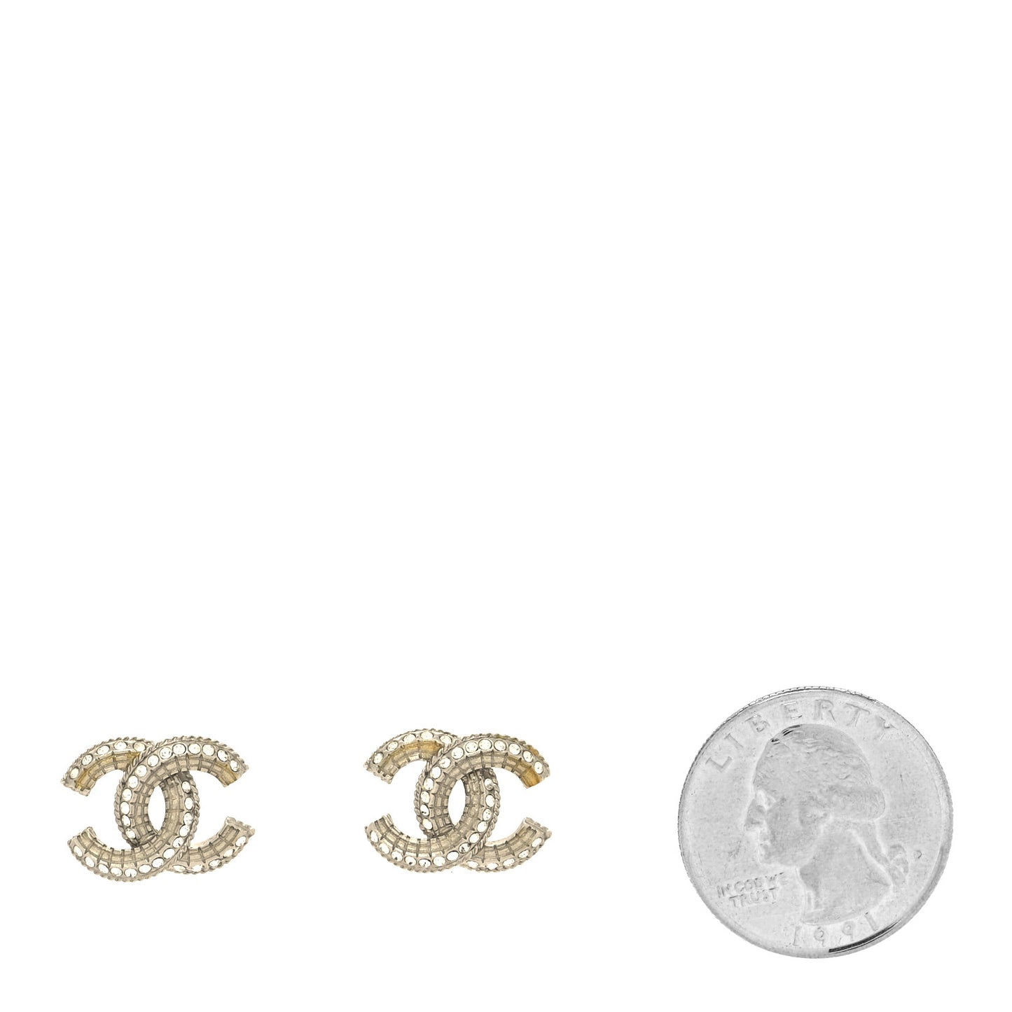 Baguette Crystal CC Earrings Silver
