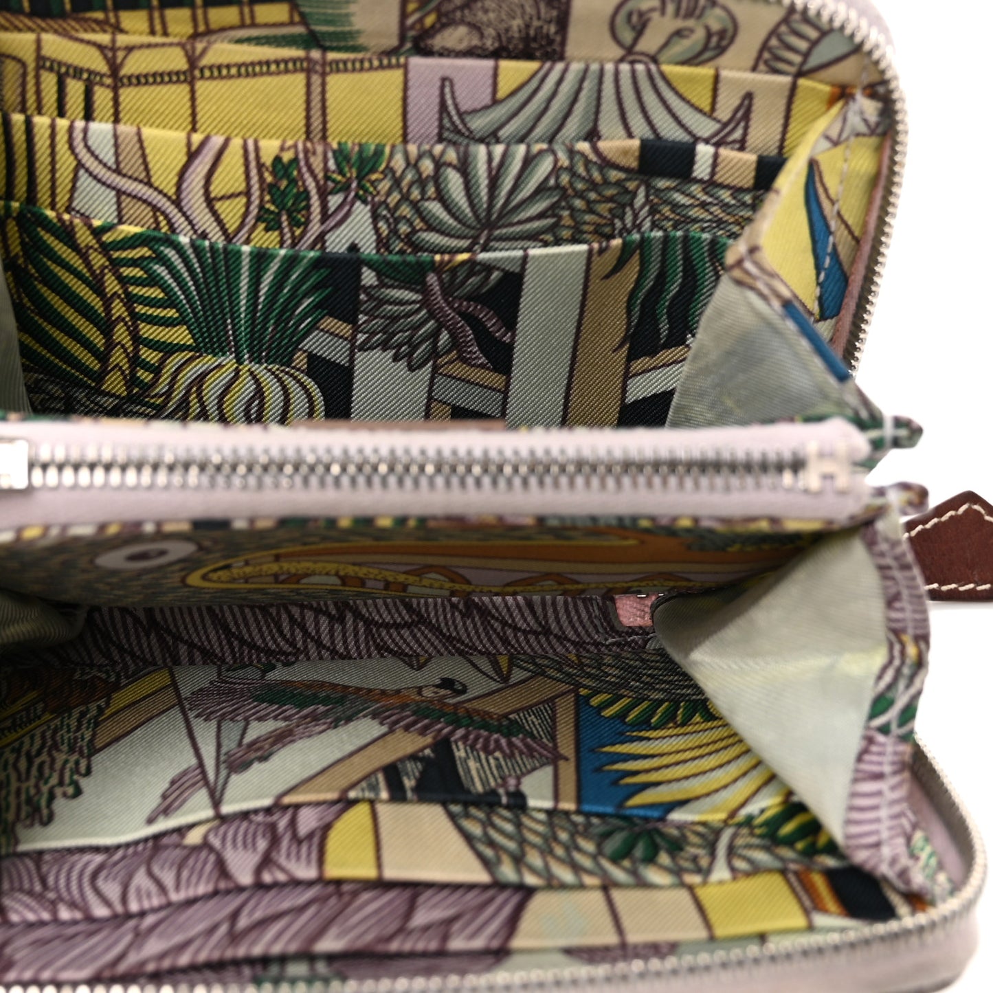 Epsom Silk'In Compact Wallet Mauve Pale Vert Pale