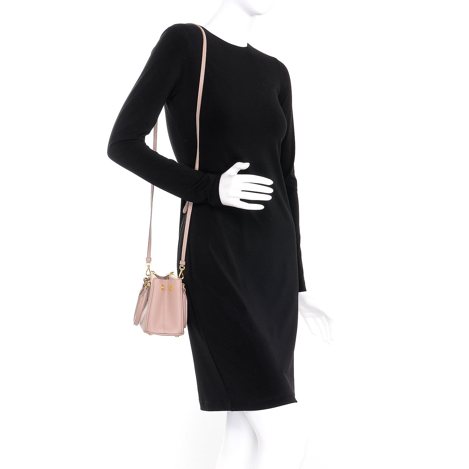 Prada Saffiano Lux Micro Galleria Double Zip Tote Cammeo 2 of 8