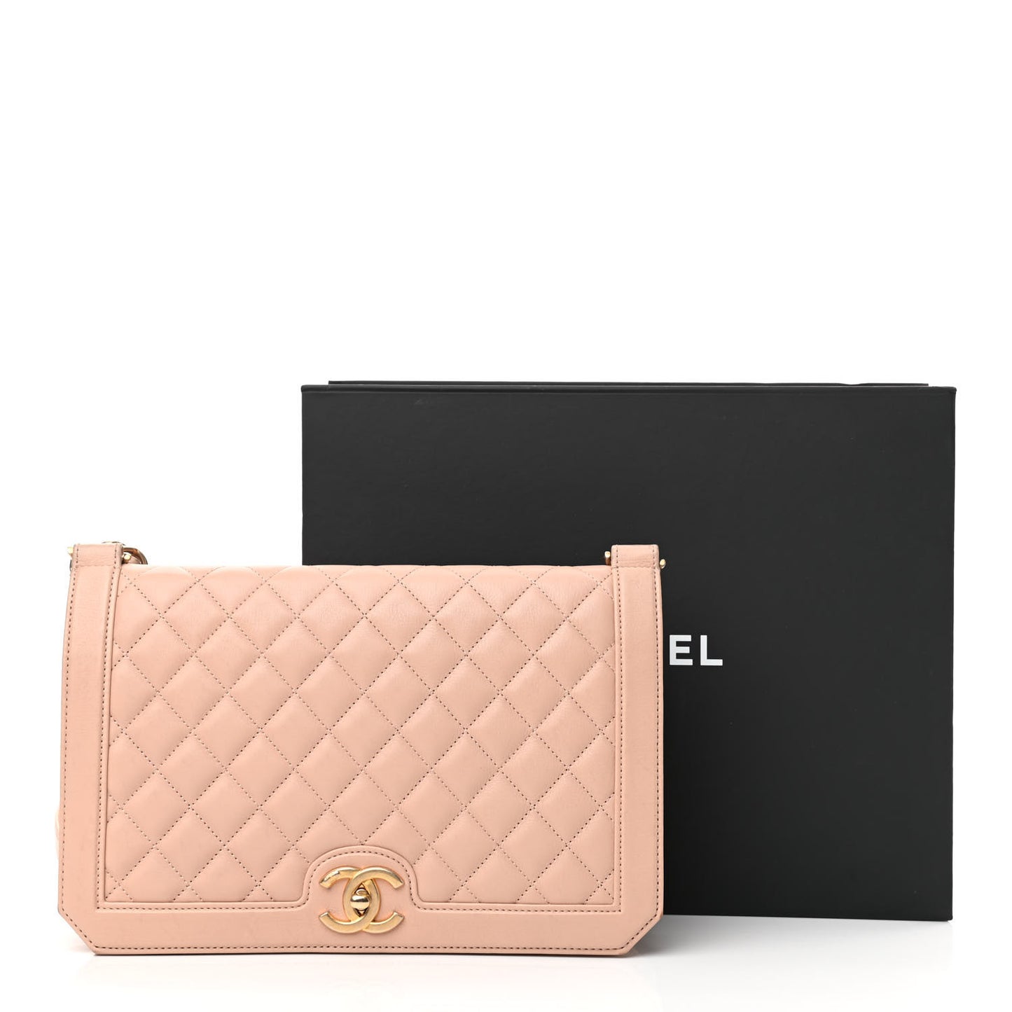 Lambskin Quilted Flap Beige