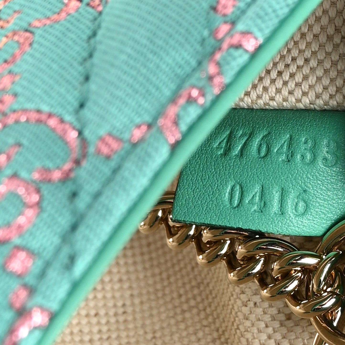 Jacquard Super Mini GG Marmont Shoulder Bag Green