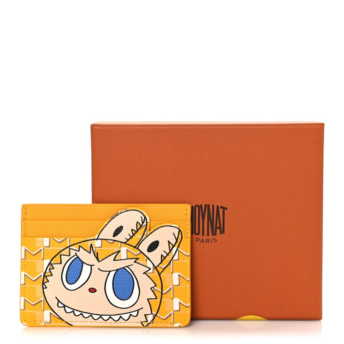 Moynat X KASING LUNG Calfskin Canvas Labubu Cardholder Yellow 8 of 8