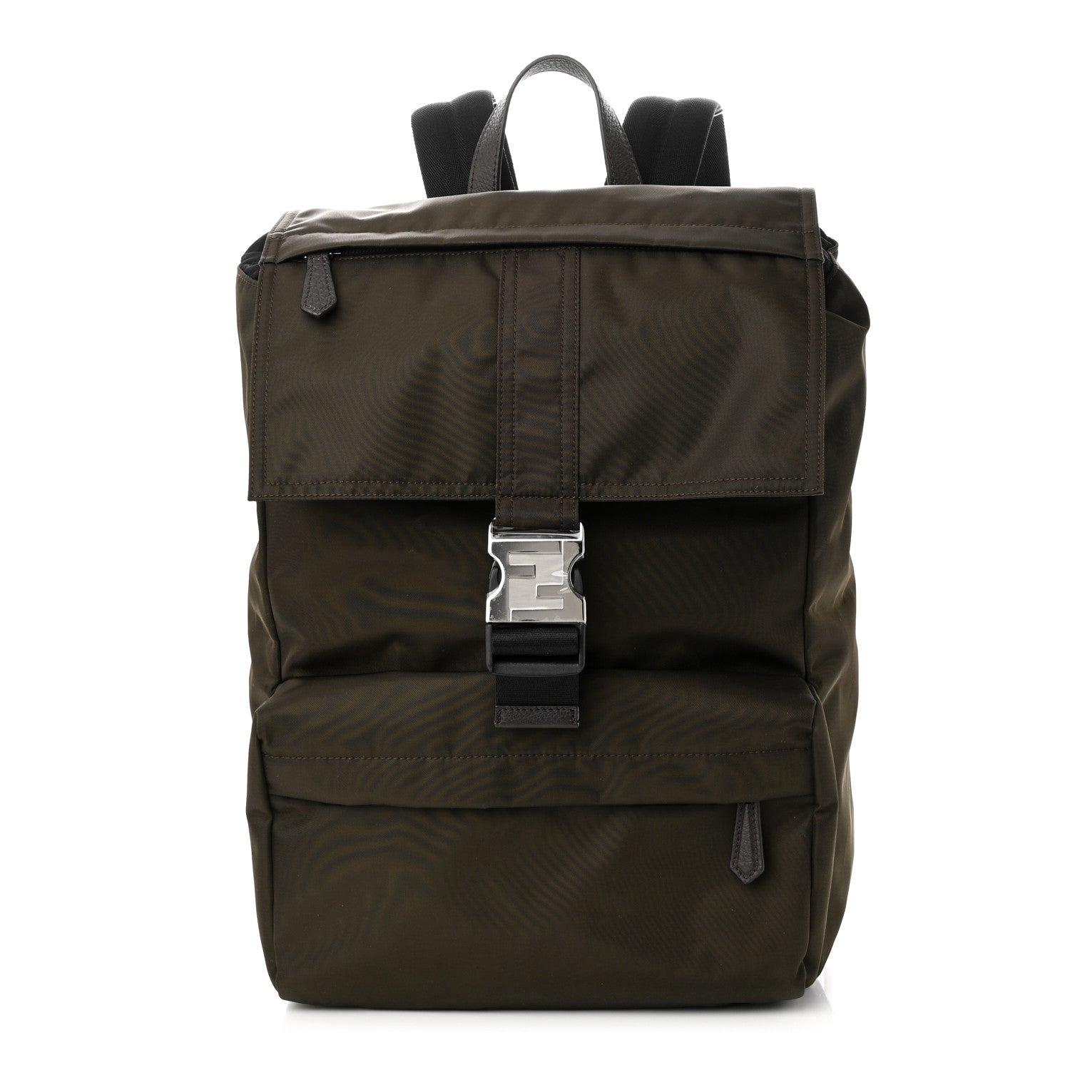Fendi Econyl Nylon Santander Cuoio Roma Medium Fendiness Backpack Ebano 1 of 10