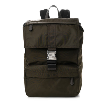 Fendi Econyl Nylon Santander Cuoio Roma Medium Fendiness Backpack Ebano 1 of 10