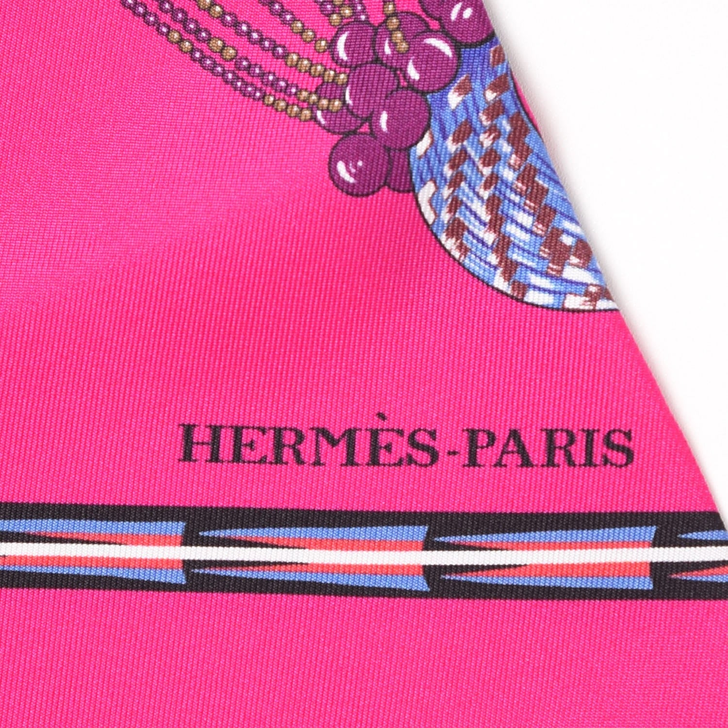 Hermes Silk Brazil Maxi Twilly Fuchsia Turquoise Vert 4 of 7