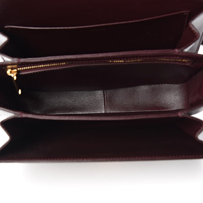 Celine Shiny Calfskin Medium Triomphe Burgundy 5 of 11