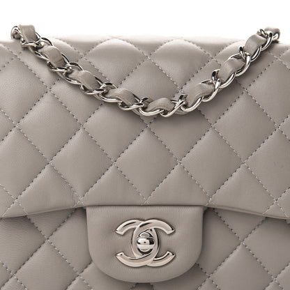Chanel Lambskin Quilted Mini Square Flap Light Grey 10 of 11