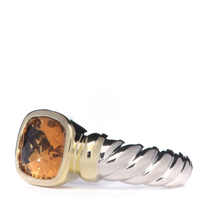 David Yurman Sterling Silver 14K Yellow Gold Citrine 10mm Noblesse Ring 49 4.25 3 of 6