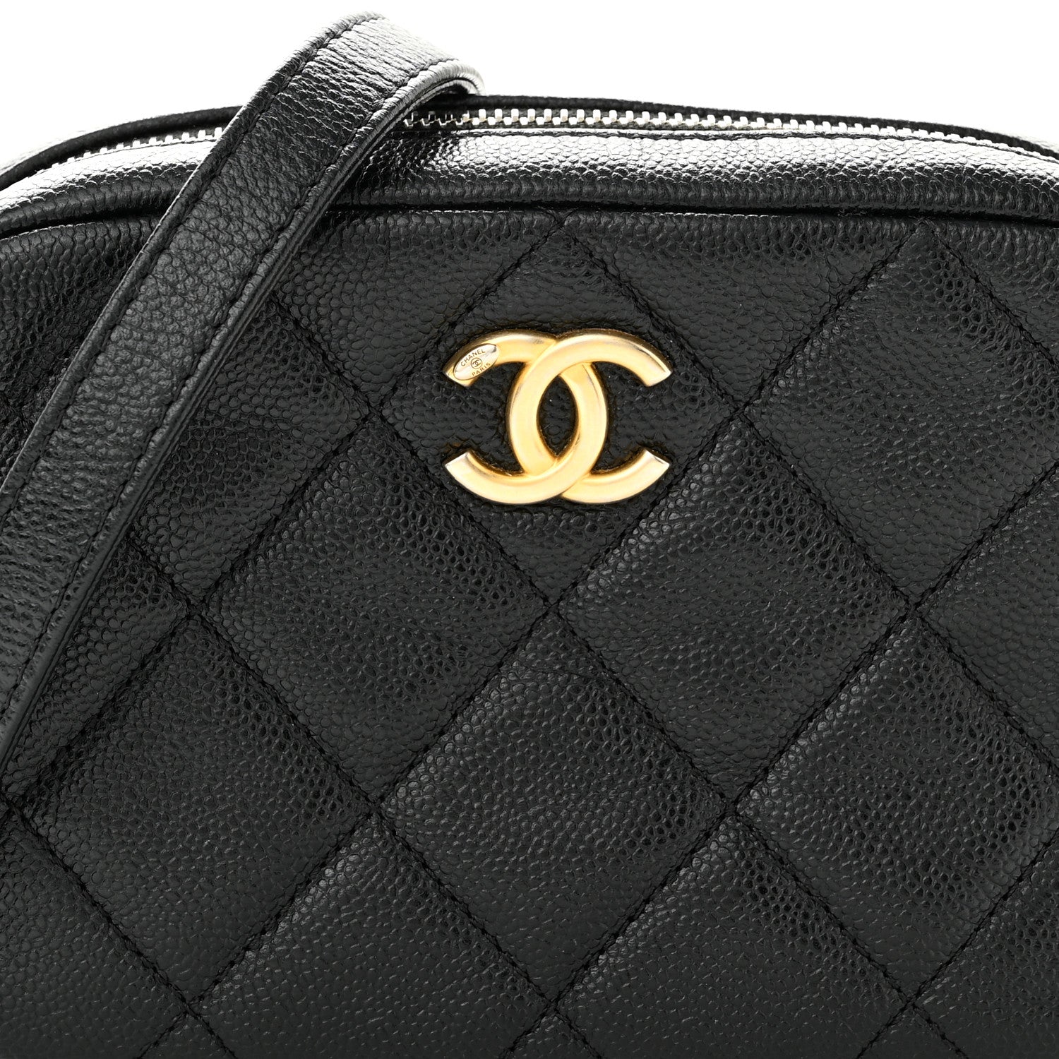 Chanel Shiny Caviar Quilted Chain Melody Camera Bag Black 8 of 11