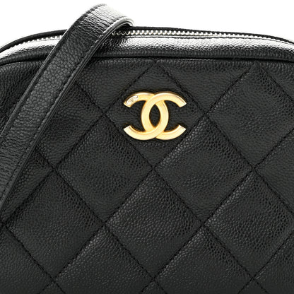 Chanel Shiny Caviar Quilted Chain Melody Camera Bag Black 8 of 11