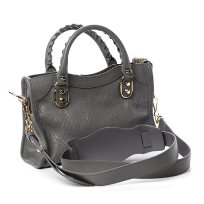 Balenciaga Chevre Gold Metallic Edge Hardware Mini City Gris Acier 3 of 10