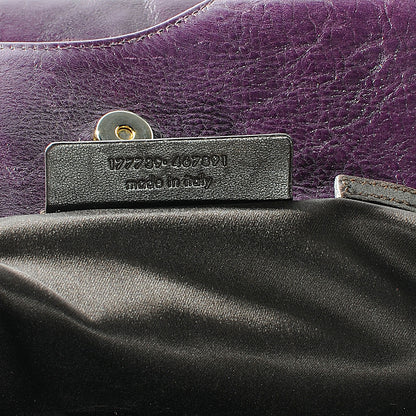 Saint Laurent Leather Tribute Tote Purple 7 of 7