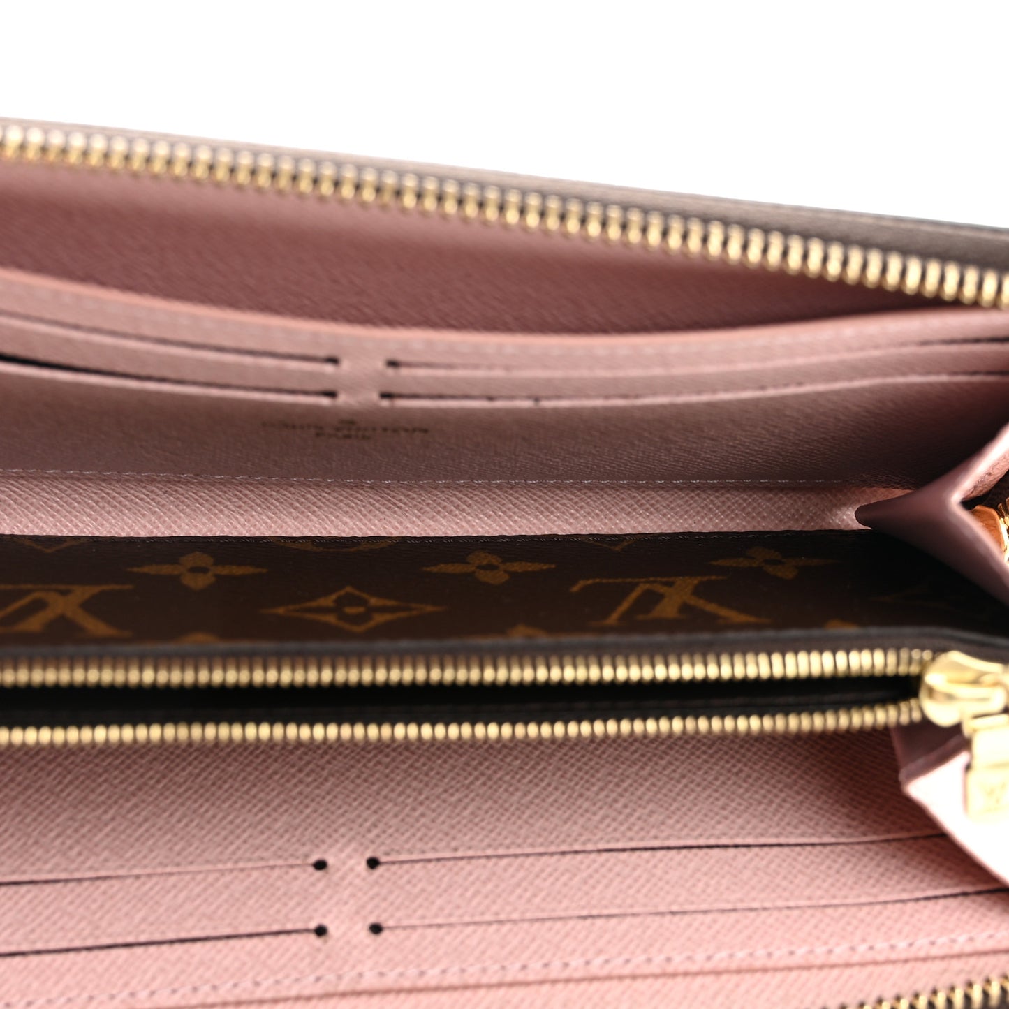 Monogram Clemence Wallet Rose Ballerine