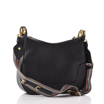 Prada Vitello Daino Zippered Messenger Hobo Black 3 of 10