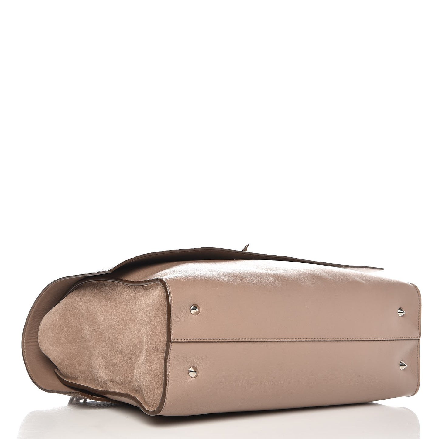 Calfskin Crocodile Embossed Medium Shark Lock Satchel Sand