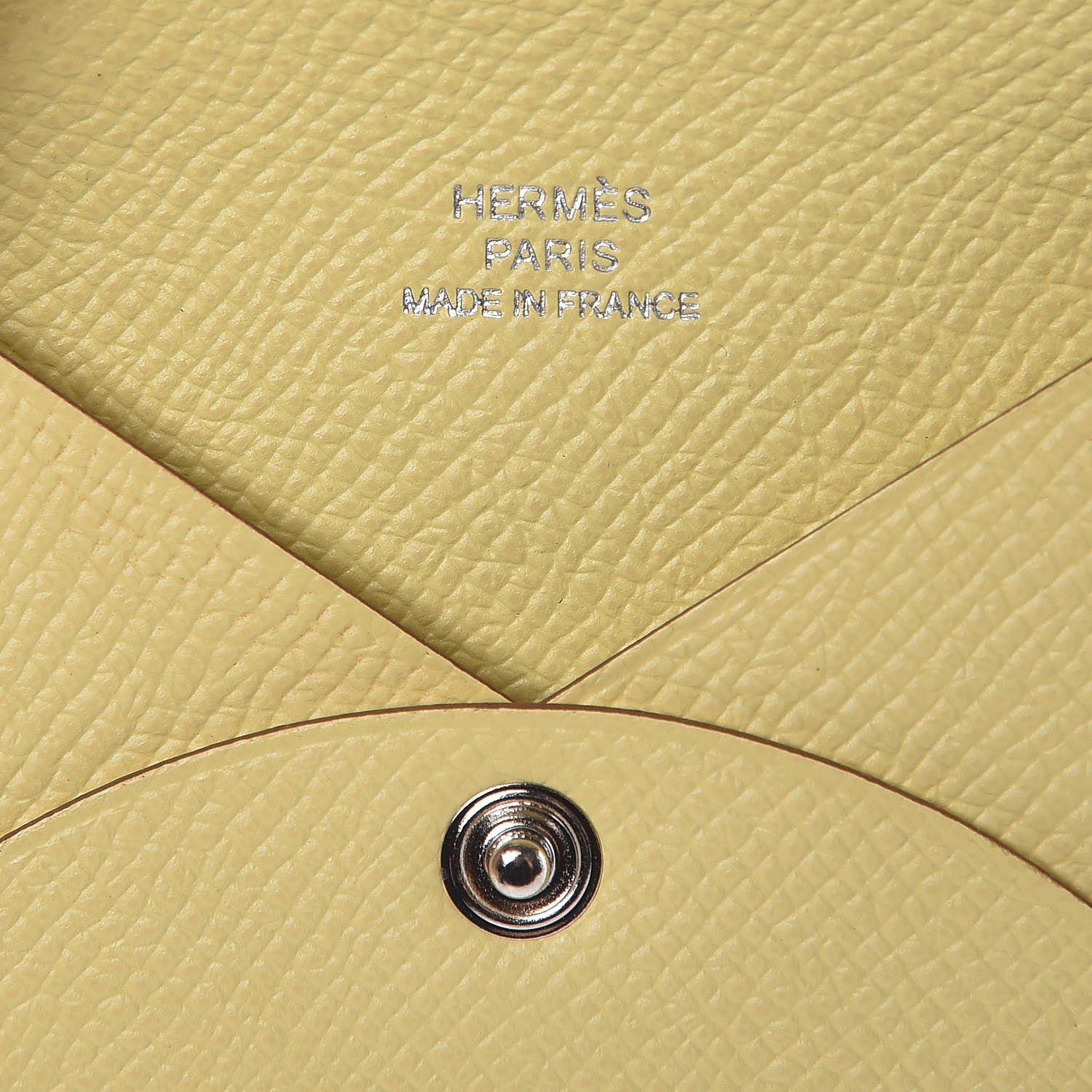 Hermes Epsom Calvi Card Case Jaune Poussin 6 of 8