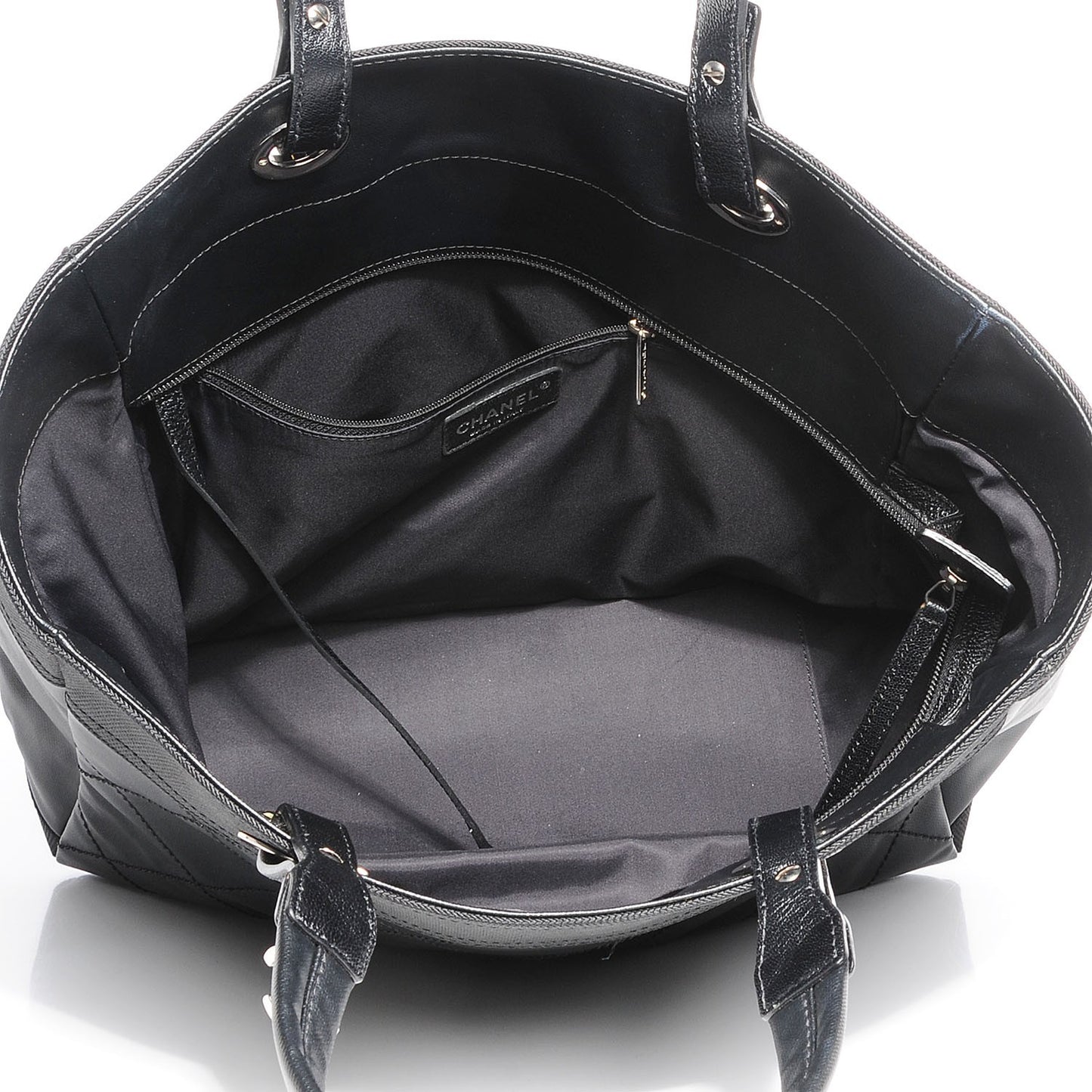 Coated Canvas Large Paris Biarritz Tote Black