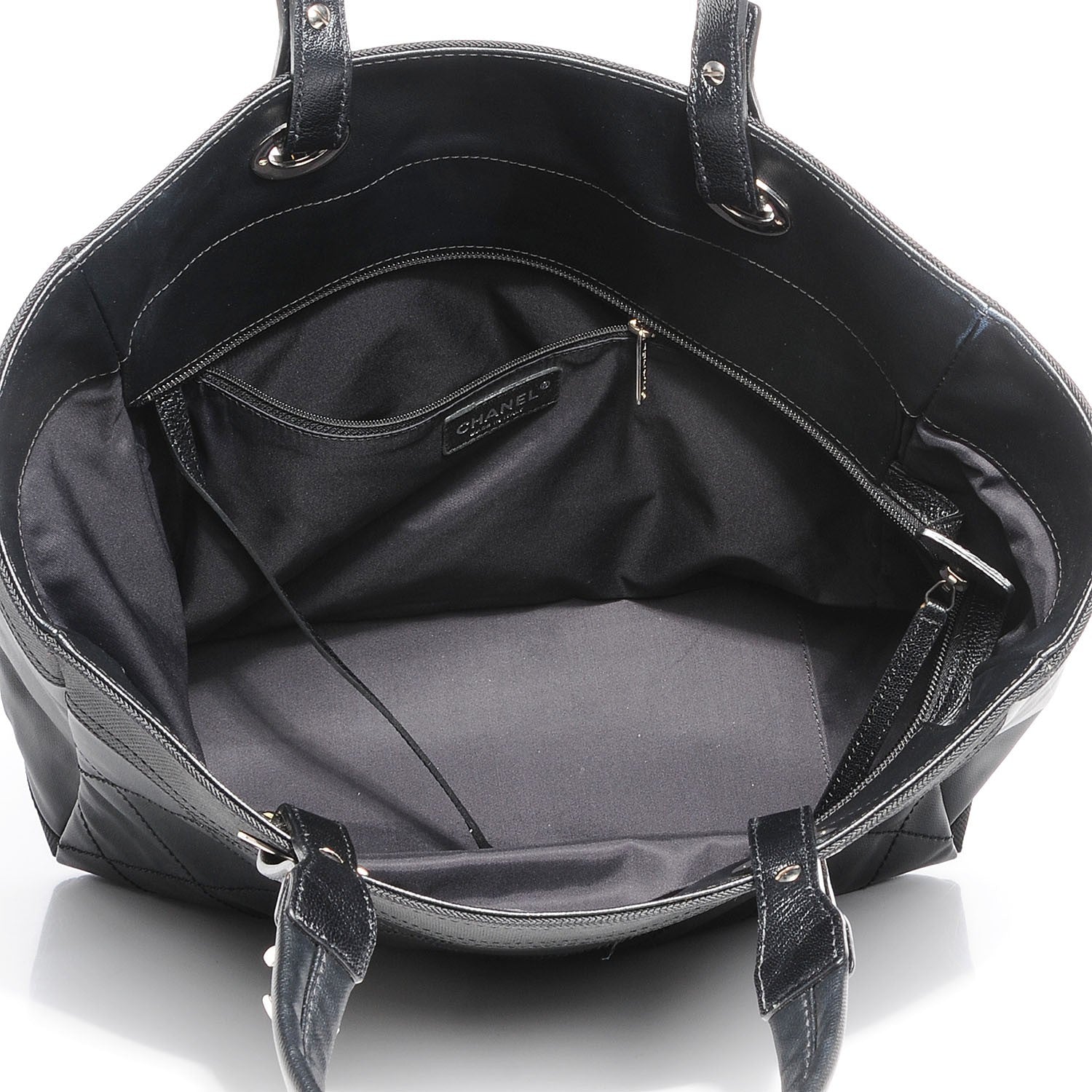 Chanel Coated Canvas Large Paris Biarritz Tote Black 8 of 8