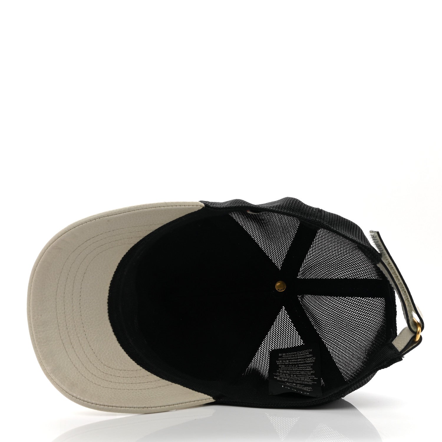 Gucci Grained Calfskin Logo Baseball Hat M 58 White 7 of 11