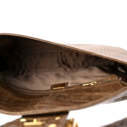 Fendi Crocodile Crystal Lizard Baguette Beige 5 of 11