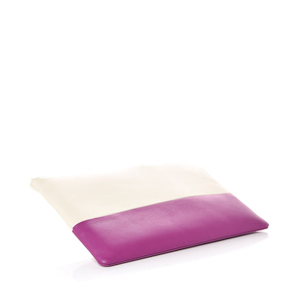 Celine Lambskin Bi-Color Solo Clutch Pouch White Magenta 4 of 8