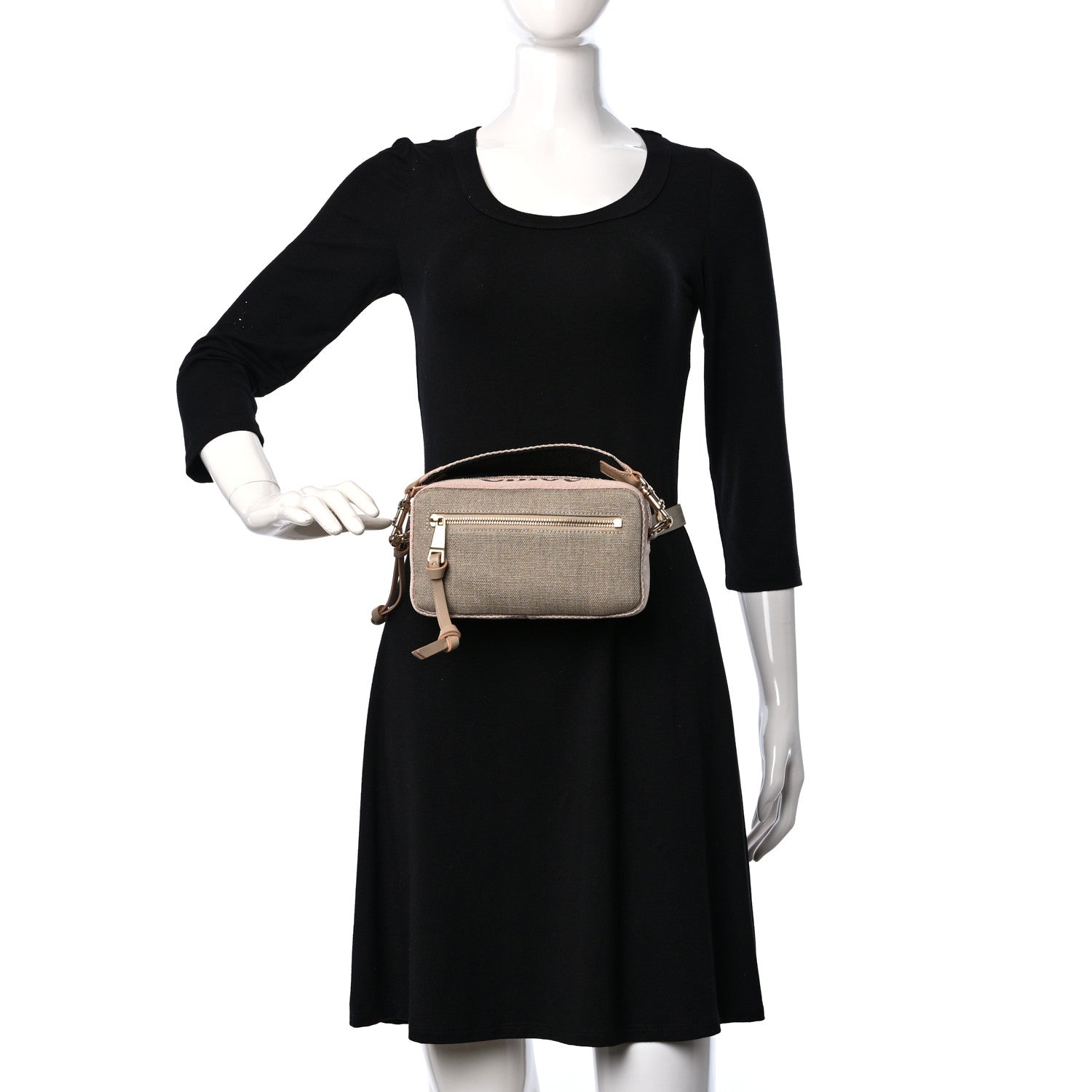 Chloe Linen Woody Belt Bag Blush Beige 2 of 9