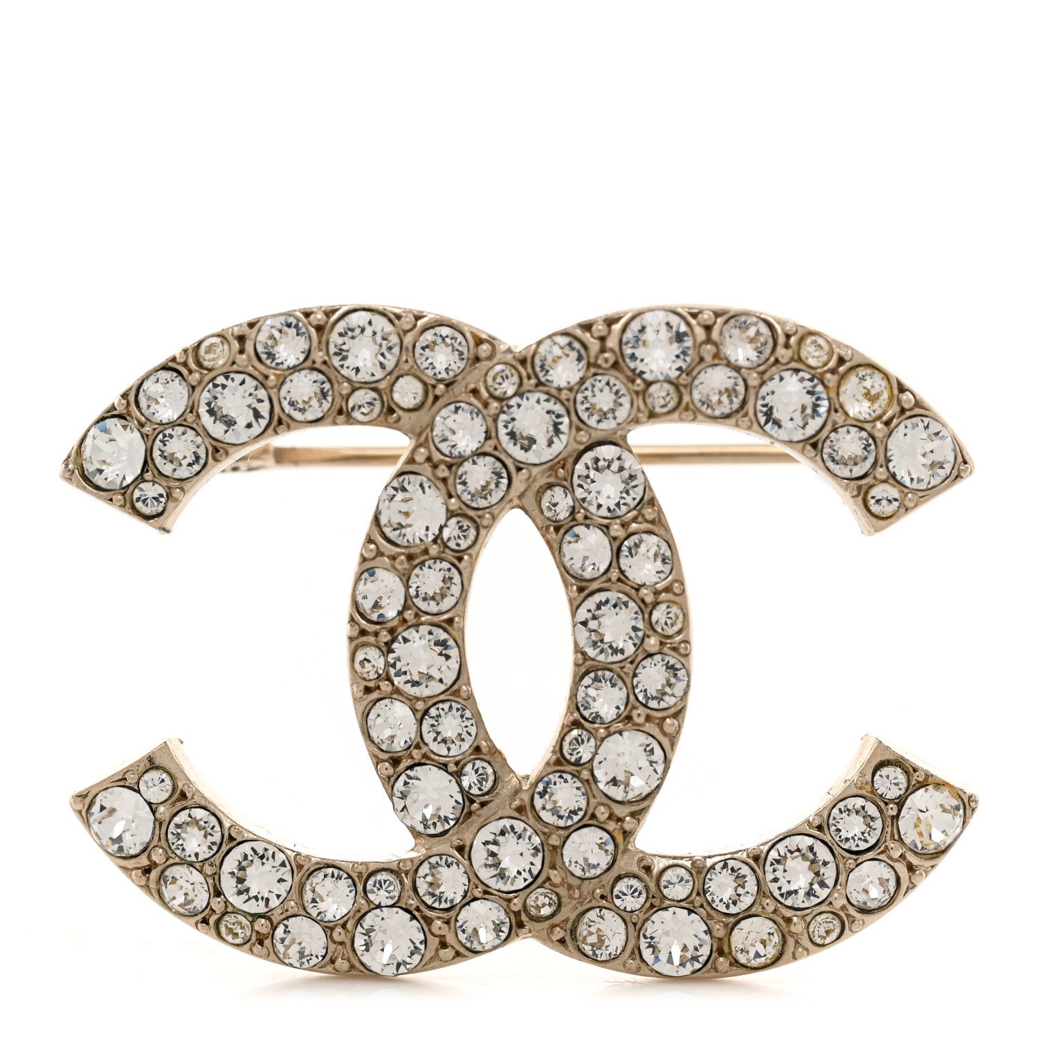 Chanel Crystal Palais Garnier CC Brooch Gold 1 of 4
