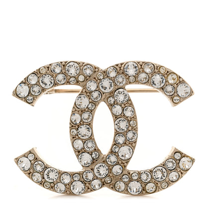 Chanel Crystal Palais Garnier CC Brooch Gold 1 of 4