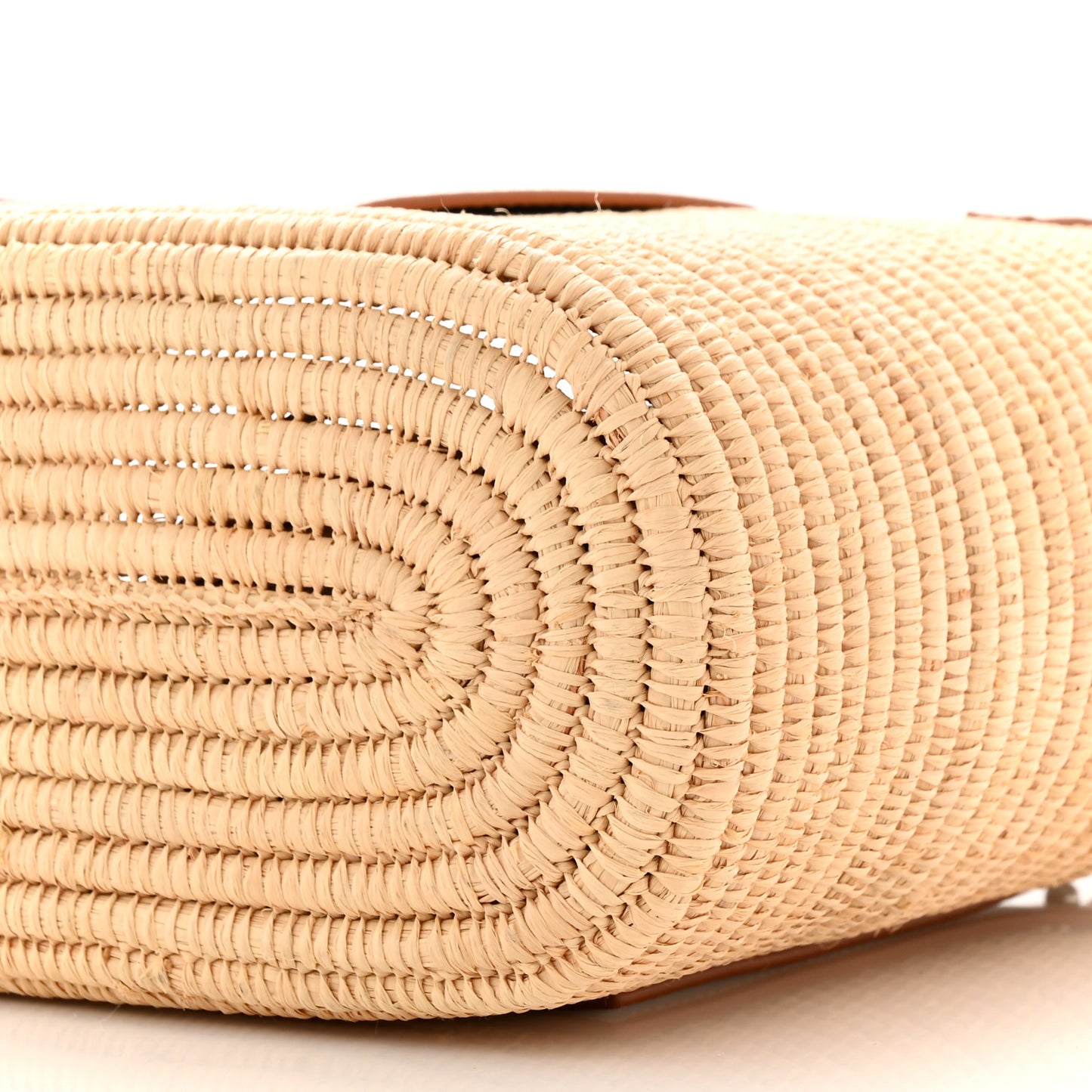 Raffia Square Small Basket Tote Bag Natural White
