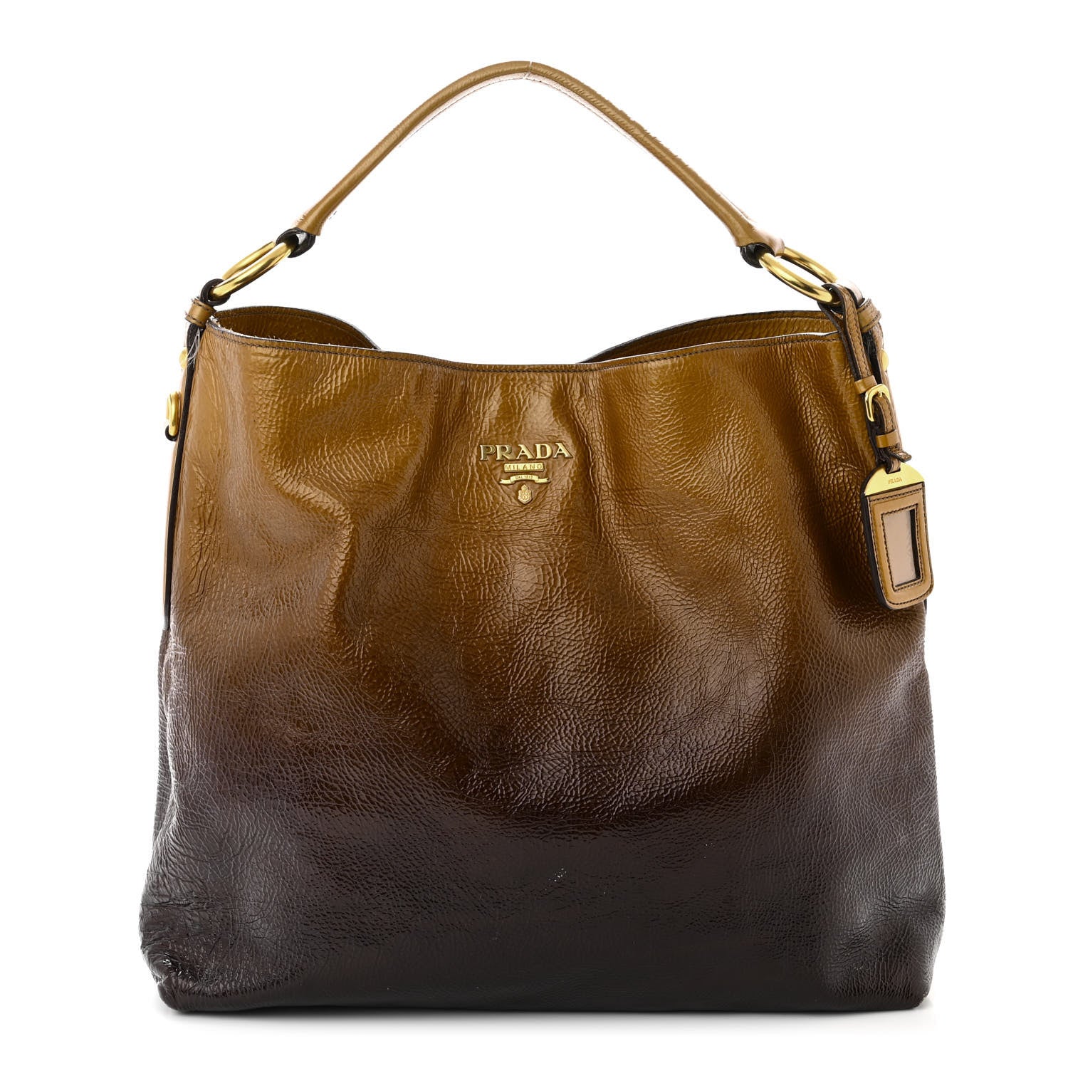 Prada Vernice Sfumata Shoulder Bag Blond Mordore 1 of 14