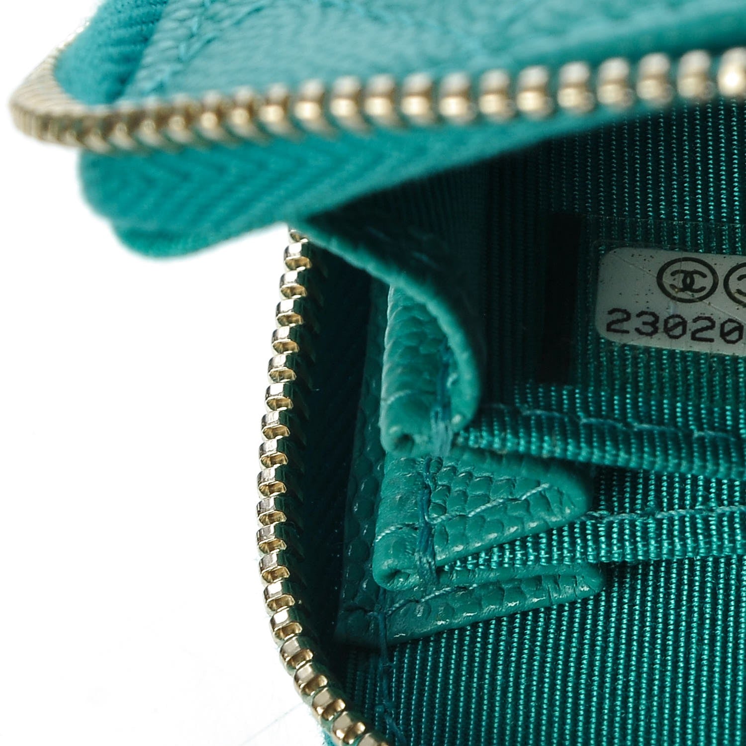 Chanel Caviar Quilted Zip Coin Purse Turquoise 7 of 8