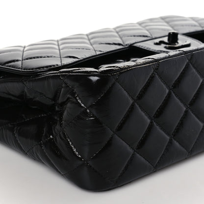 Chanel Shiny Distressed Calfskin Quilted Jumbo Double Flap So Black 7 of 8