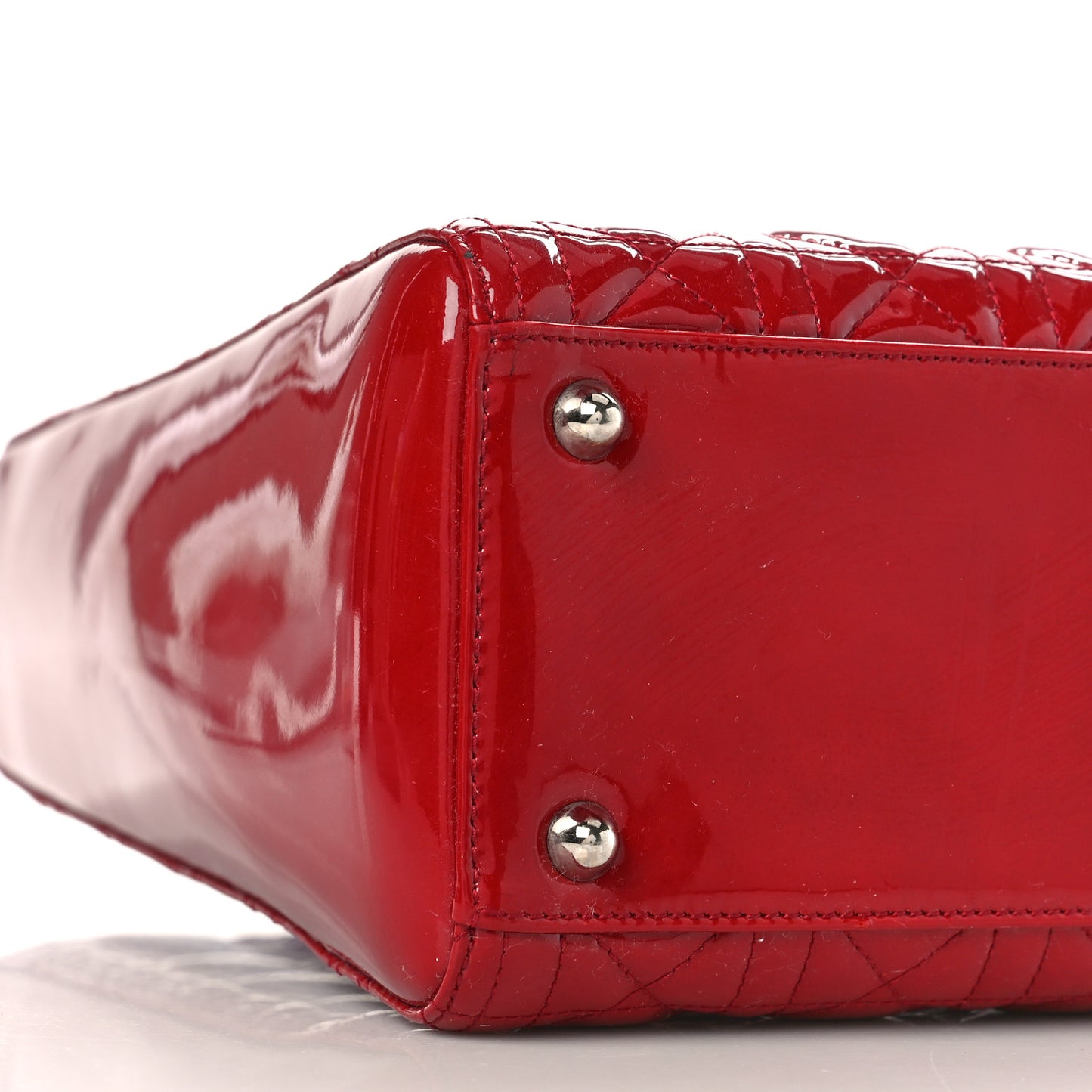 Patent Cannage Large Lady Dior Red