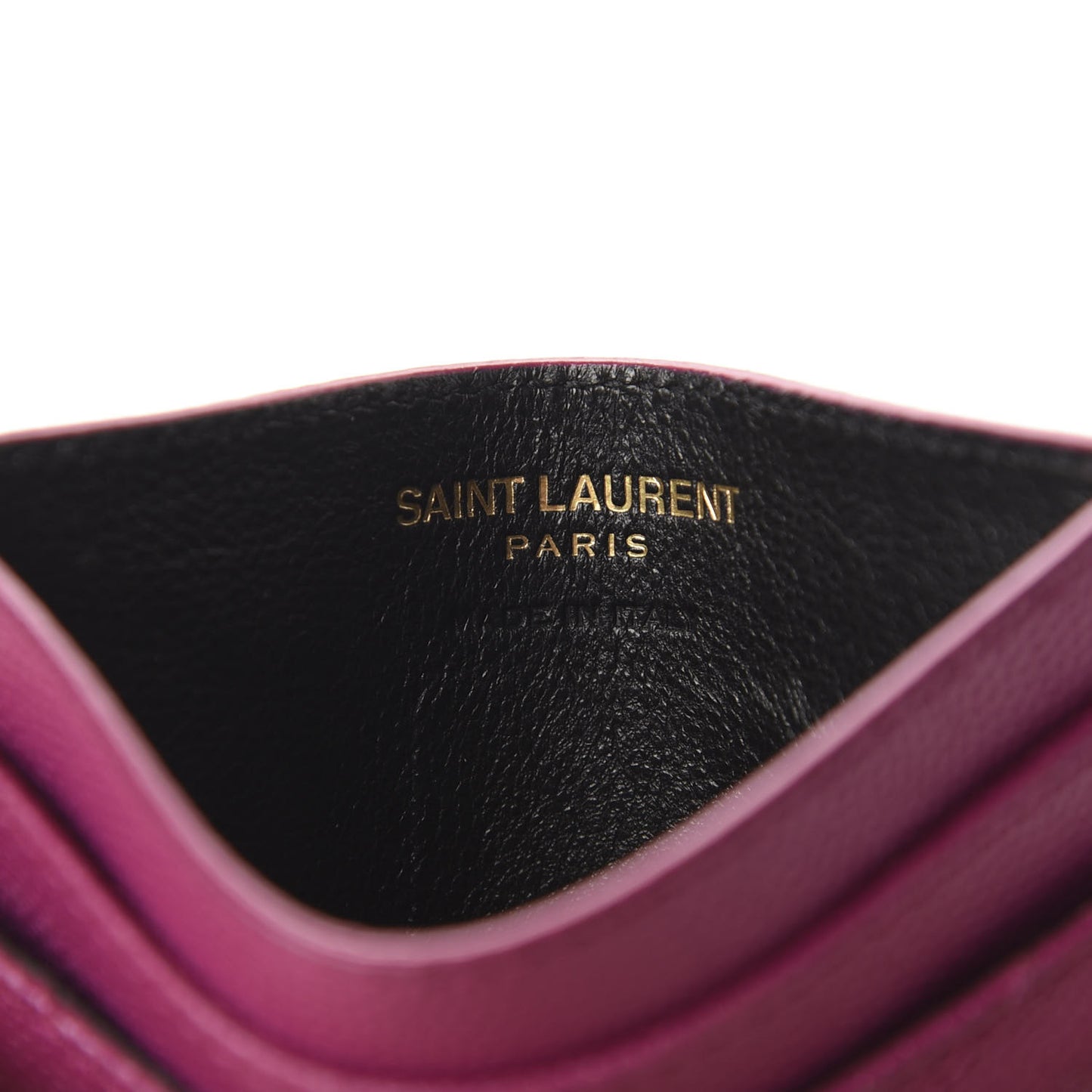 Grain De Poudre Matelasse Chevron Monogram Credit Card Case Dark Grape
