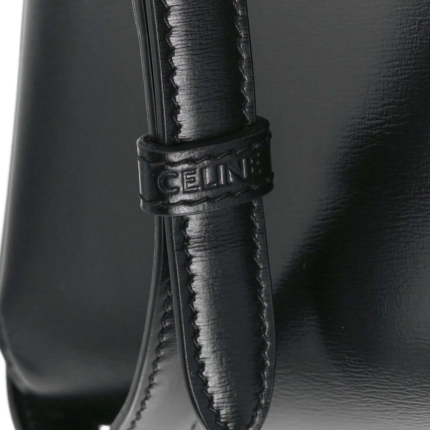 Shiny Calfskin Triomphe Shoulder Bag Black