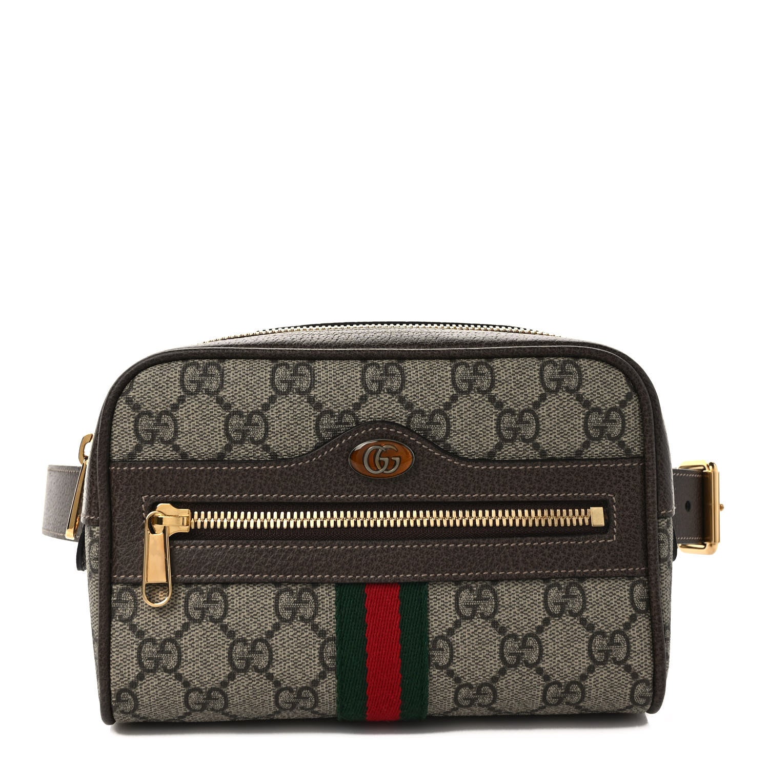 Gucci GG Supreme Monogram Web Small Ophidia Belt Bag 85 34 Dark Brown 1 of 10