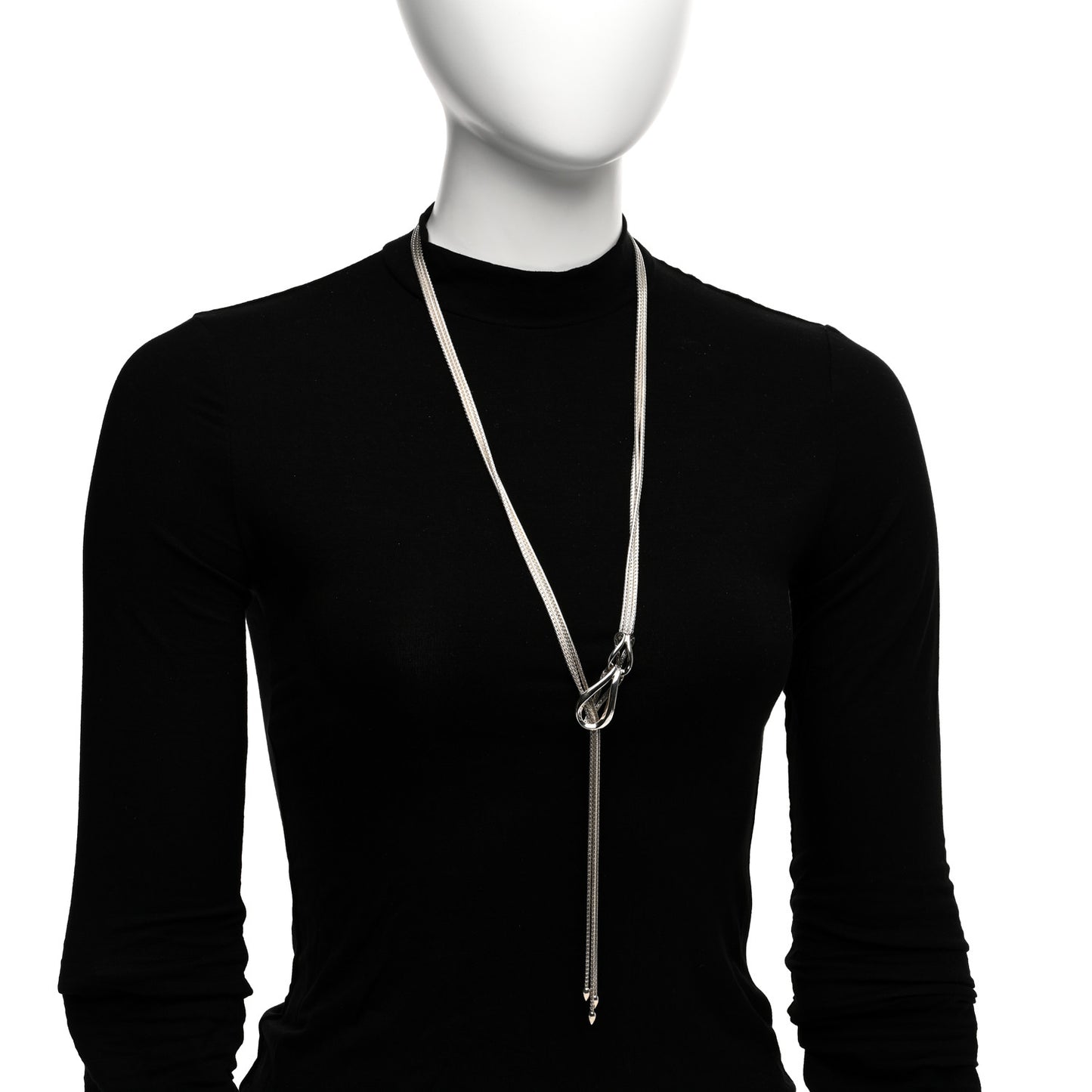 Sterling Silver Asli Classic Chain Link Lariat Necklace
