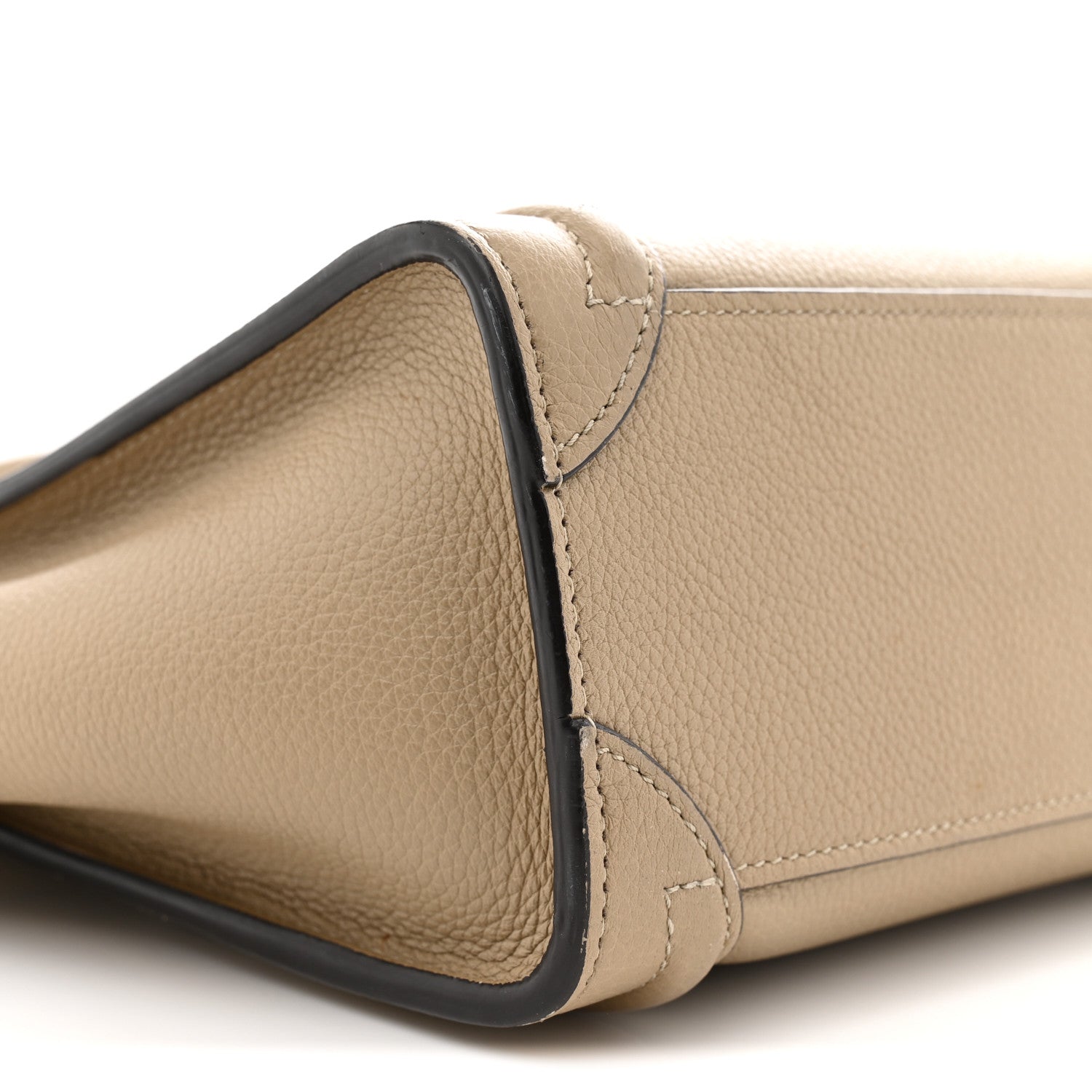 Celine Drummed Calfskin Nano Luggage Dune 9 of 11