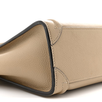 Celine Drummed Calfskin Nano Luggage Dune 9 of 11
