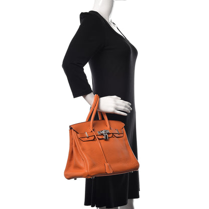 Hermes Taurillon Clemence Birkin 30 Orange 2 of 14
