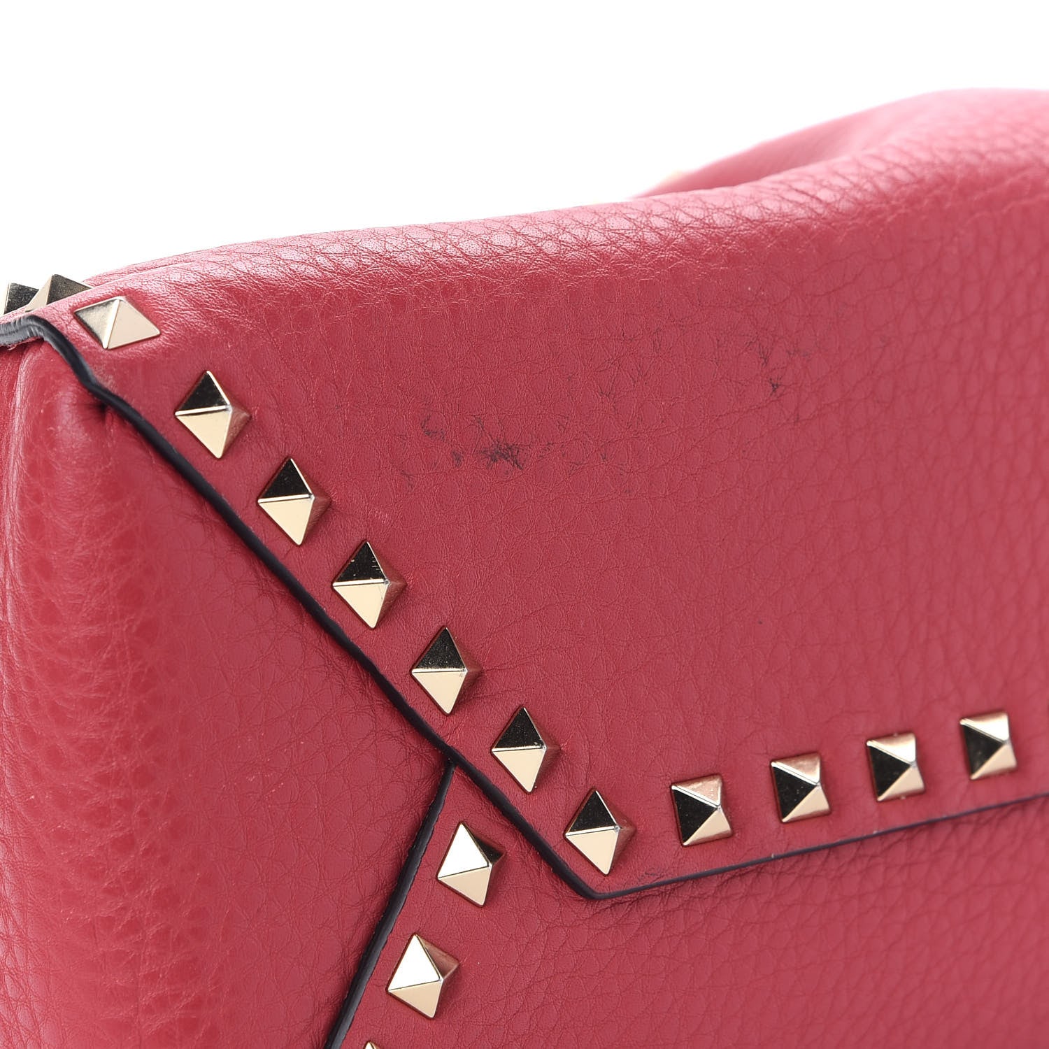 Valentino Garavani Grained Calfskin Rockstud Bucket Bag Red 16 of 16